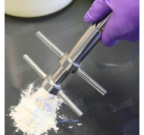 Empuñadura en forma de "T" doble para facilitar el pinchado de la sonda BLK para tomar muestras de harinas y granos