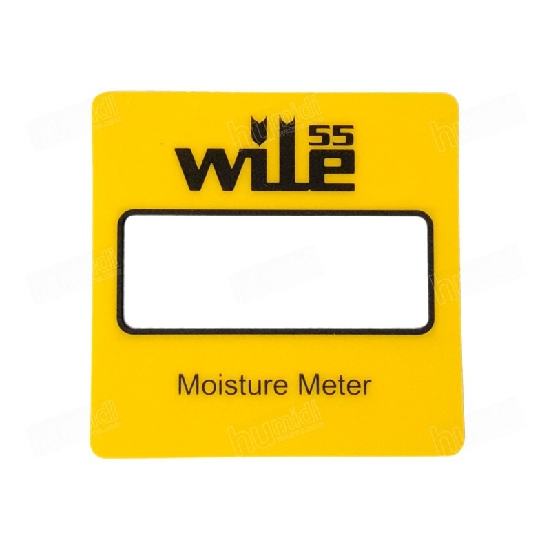 Etiqueta amarilla para el frontal de la carcasa del equipo Wile 55 de Farmcomp